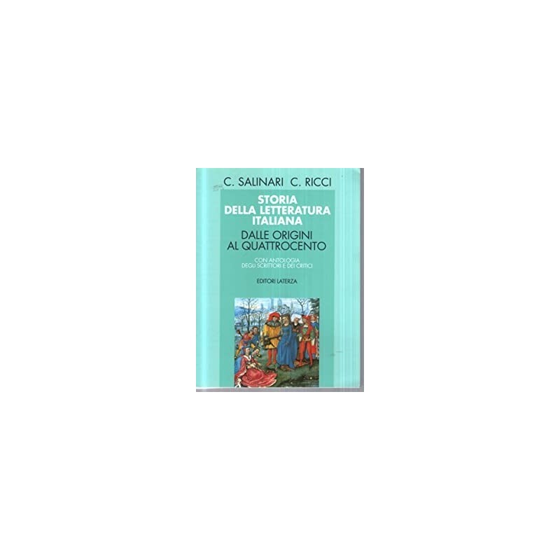 9788842102960 Storia della Letteratura Italiana volume 1 Salinari Ricci